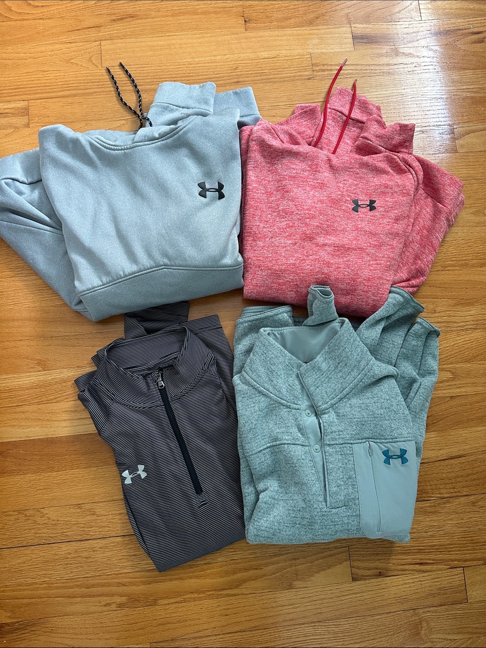 Under Armour Sweatshirt Bundle — Light Gray, Heather Red, Charcoal, Heather Mint